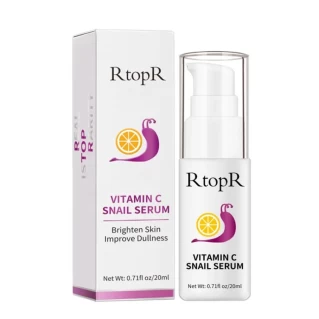 RtopR Vitamin C Serum Snail Brightening Fade Dark Spot Lightening Serum Brightening Skin Care Fine Lines Anti-aging Whiten Moisturize Less Breakouts Facial Serum Skincare for Men and Women 20ml