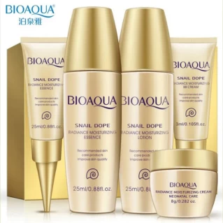 Bioaqua 5 Pcs Facial Serum, Cream, Snail, Hyaluronic Acid, Anti Aging, Moisturizer For The Face