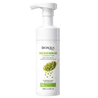 BIOAQUA Mung Bean Amino Acid Cleansing Foam Oil Control Acnes Anti-Oxidation Gentle Moisturizing Cleanser 150ml