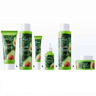 BIOAQUA 5 Pcs Niacinome Avocado Elasticity Moisturizing Skin Care Set