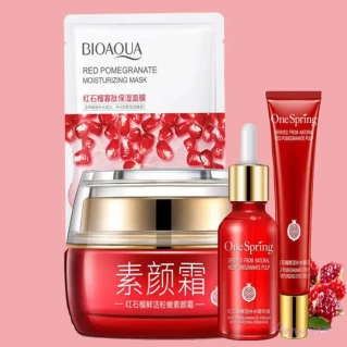 Bioaqua - Red Pomegranate 4 in 1 Skincare Shrink Pores Fresh Moisturizing Series