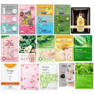 BIOAQUA Pack of 15 Fruit Plant Extract Moisturizing Brighten Facial Sheet MaskS