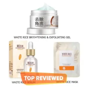 BIOAQUA & Pack Of 3 Rice Serum Exfoliating Rice Gel Face Scrub and Face Sheet Mask