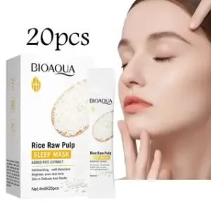 BIOAQUA Rice Raw Pulp Sleeping Masks Whitening Anti Wrinkle Anti-aging 4ml X 20pcs