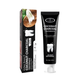 AICHUN BEAUTY Coconut & Char coal Organic Black Teeth Whitening Toothpaste 100g