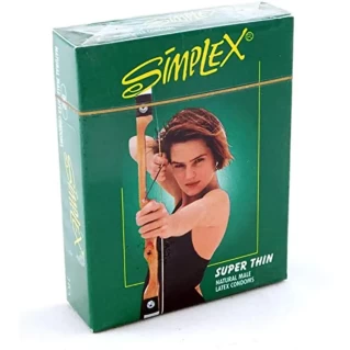 Simplex Super Thin Lubricated Non icidal Natural Male Latex Condom - Pack of 3