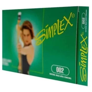 Simplex Super Thin Lubricated Non icidal Natural Male Latex Condom - Pack of 12