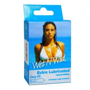 Wet N Wild Extra Lubricated Condom, 3-Pack