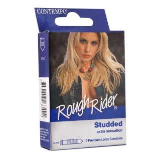 Life Style Rough Rider Studded Extra Sensation Condom, 3-Pack
