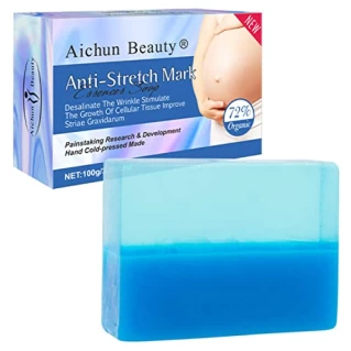 AICHUN BEAUTY Anti-Stretch Mark Essence Soap Removes Stretch Marks Organic 72% Hand Cold-Pressed Made 100g/3.38fl.oz