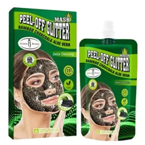 AICHUN BEAUTY Bamboo Charcoal Aloe Vera Peel-Off Glitter Mask Oil-Control Anti-Acne Moisturizing Detox Cleansing 10 minutes Facial Therapy 120ml/4.06fl.oz