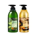 BIOAQUA 2Pcs Olive & Ginger Shampoo Control Improves Scalp Treatment Hair Care 400g image 1